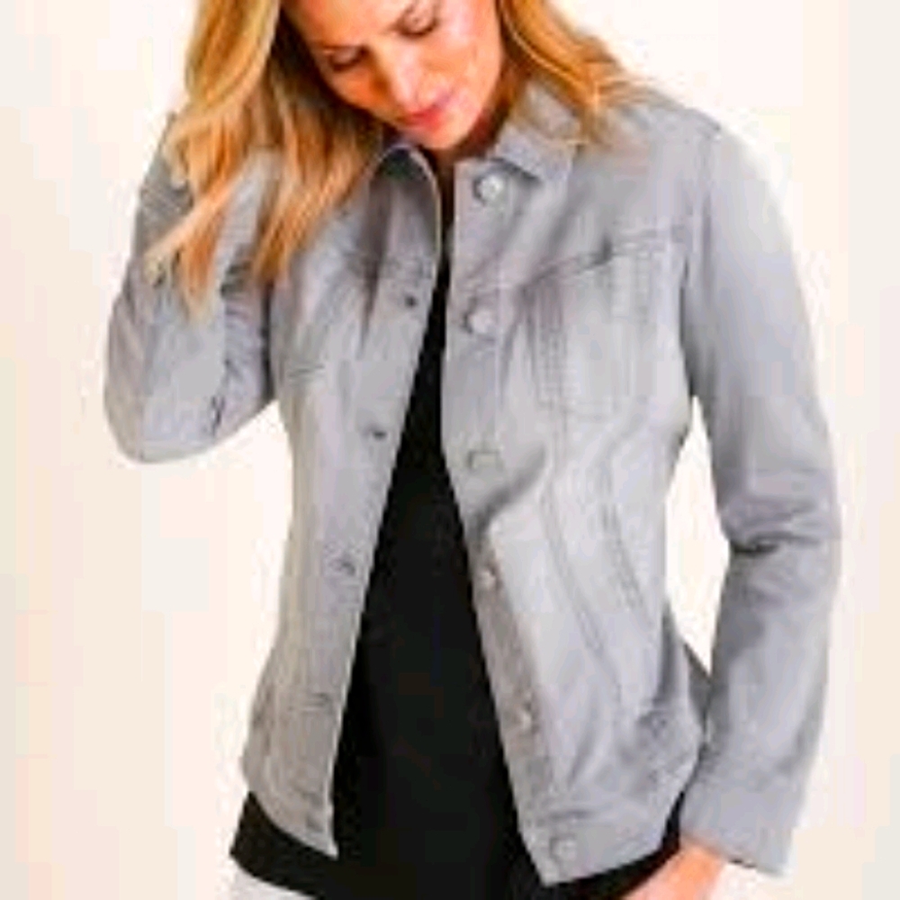 Chicos Grey Denim Jacket